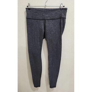 Lululemon Womens Training Fleece Grey White Pattern Athletic Leggings Size 10